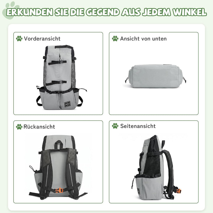 ALLSOPETS Hunderucksack Tragetasche Verstellbar für Kleine Mittelgrosse Hunde, Haustier Rucksack zum