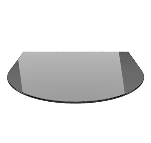Rundbogen 120x130cm Glas schwarz - Funkenschutzplatte Kaminbodenplatte Glasplatte (Schwarz RB120x130
