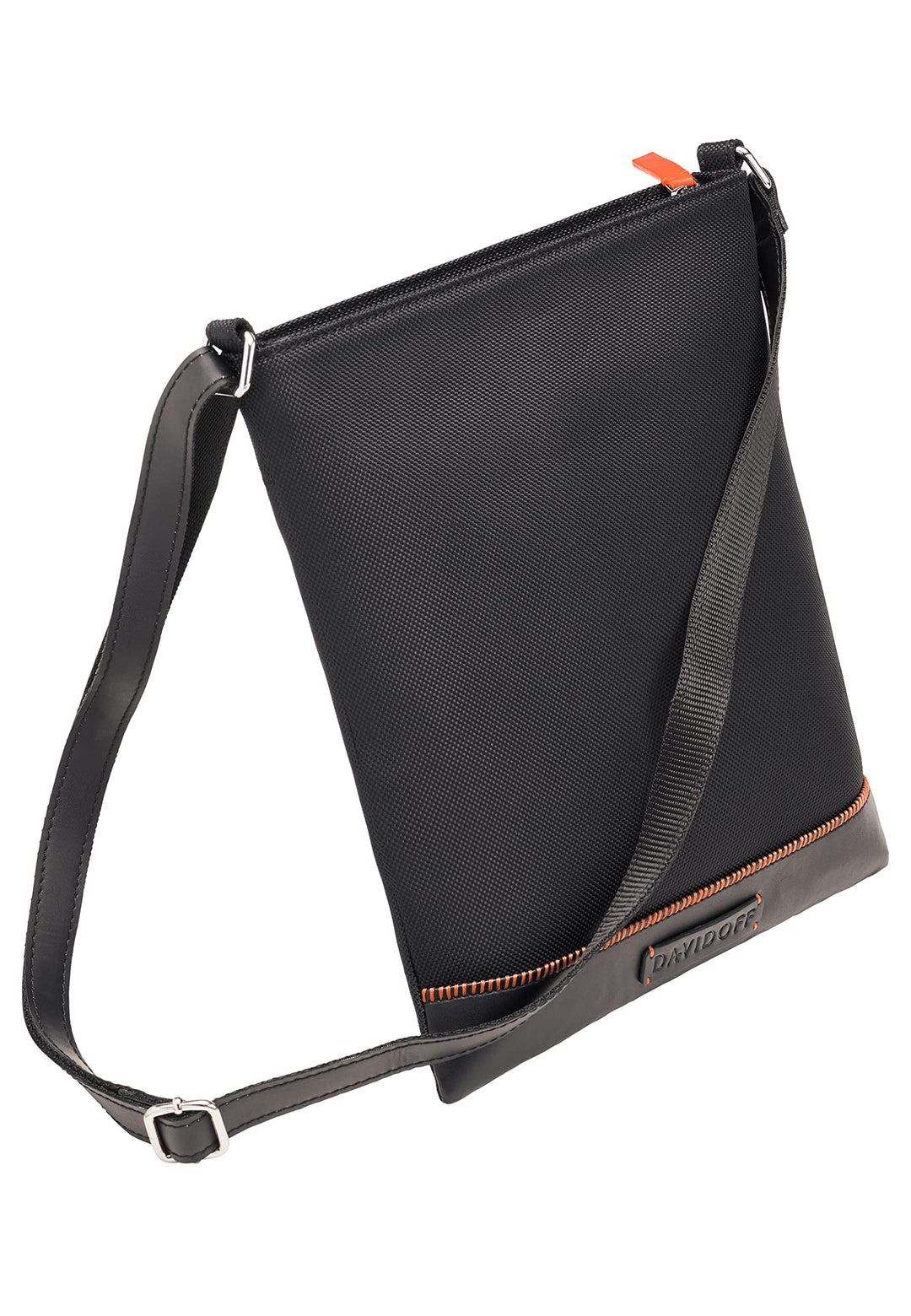 Davidoff Home Run Herren Messenger Bag Schwarz – moderne Schultertasche aus veganem Material – hochw