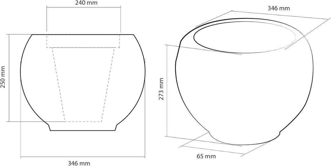 CONCRETTE Blumentopf Blumenkübel Zement-Pflanzkübel Übertopf aus Beton Bauble Geometric Ø 7,6 cm/Ø 2