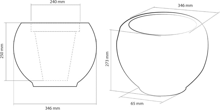 CONCRETTE Blumentopf Blumenkübel Zement-Pflanzkübel Übertopf aus Beton Bauble Geometric Ø 7,6 cm/Ø 2