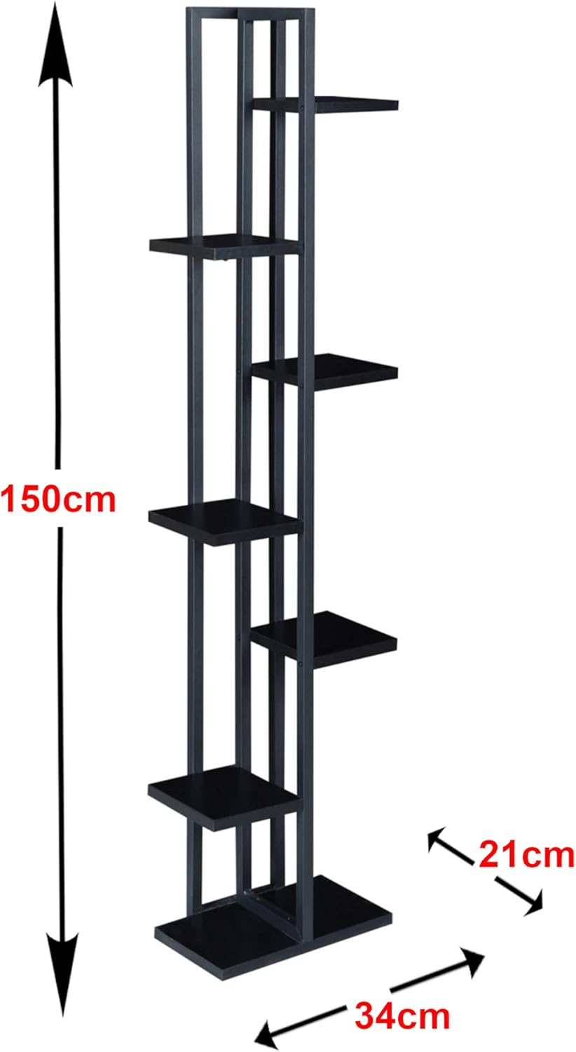 [en.casa] Blumenständer Somero 7 Ebenen Blumenregal 150 x 34 x 21 cm Pflanzenständer Indoor Pflanzen