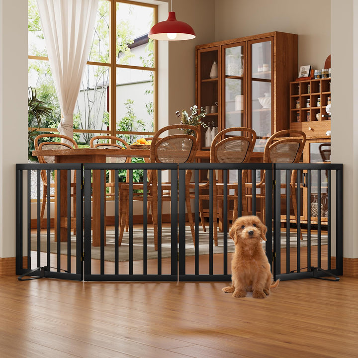 Freistehendes Hundegitter, Faltbares Hundebarriere für Tür,Treppen,Flur,Küche &amp; Schlafzimmer, Freist