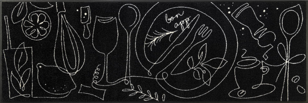 wash+dry Fussmatte, Fine Dining 60x180cm grau, innen und aussen, waschbar 60x180cm Fine Dining Grau,