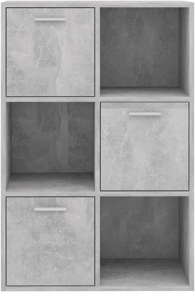 WIFESE 60x29,5x90 cm Lagerschrank Bücherregal Sideboard mit 6 Fächern Lagerregal Regale Holzregal Bo