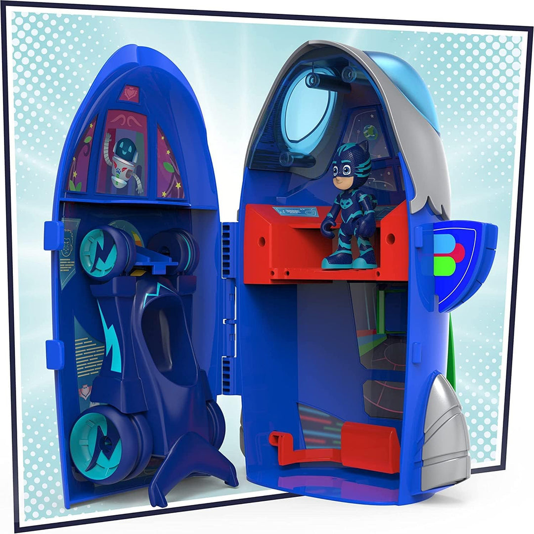 PJ Masks 2-in-1-Hauptquartier Spielset, Hauptquartier und Rakete, Spielzeug für Kinder ab 3 Jahren,