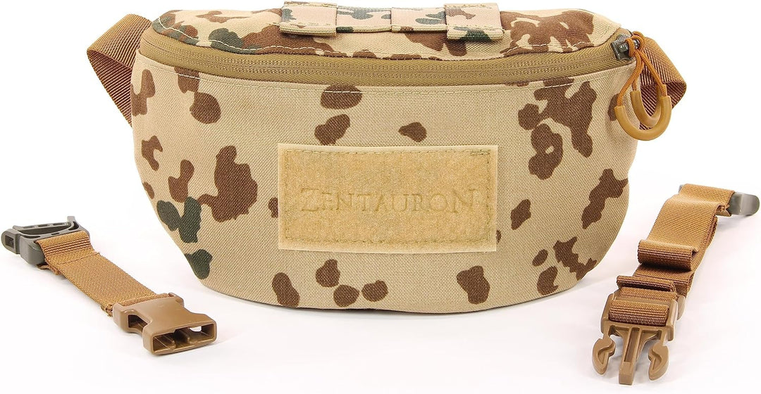 Zentauron Hüfttasche Modular 1,8 L Bauchtasche 2 Fächer MOLLE Abnehmbarer Gurt Tactical Gürteltasche