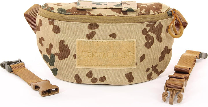 Zentauron Hüfttasche Modular 1,8 L Bauchtasche 2 Fächer MOLLE Abnehmbarer Gurt Tactical Gürteltasche