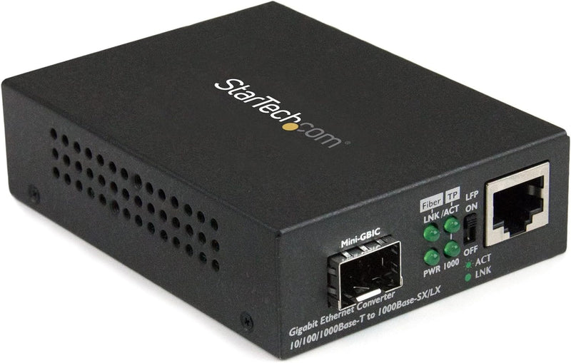 StarTech.com Gigabit Ethernet Glasfaser Medienkonverter mit offenem SFP Steckplatz - Unterstützt 10/