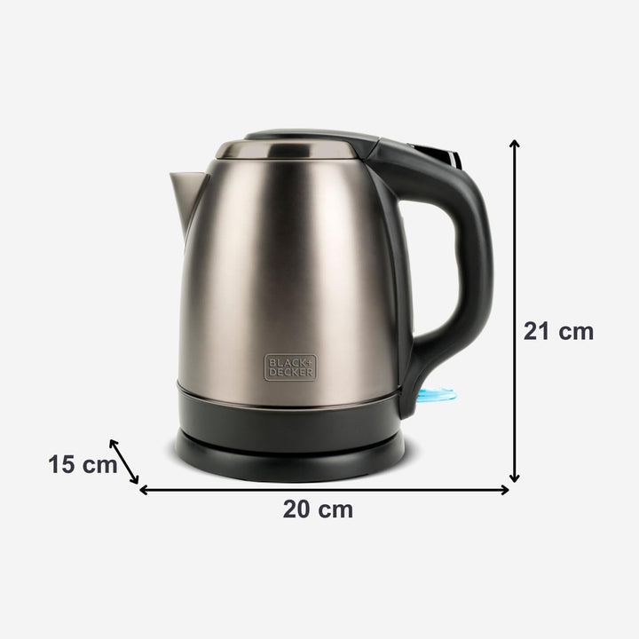 BLACK+DECKER Wasserkocher | BXKE2202E | 2200W | 1.2L | 360°C drehbare Basis | Geeignet für Linkshänd