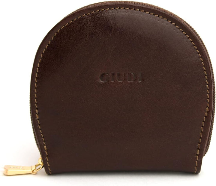 GIUDI Unisex Geldbörse aus echtem Rindsleder, Made in Italy Braun, Braun
