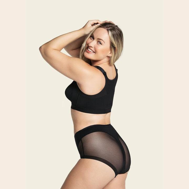 Leonisa Damen Haltungskorrektur BH, Sport BH mit Rücken Geradehalter Funktion 75B Schwarz, 75B Schwa