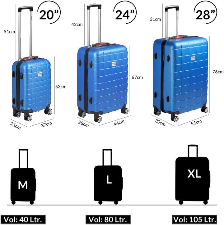 MONZANA® 2er Set Koffer Boardcase M, XL Gelgriffe TSA Schloss Reisekoffer Trolley Kofferset Handgepä