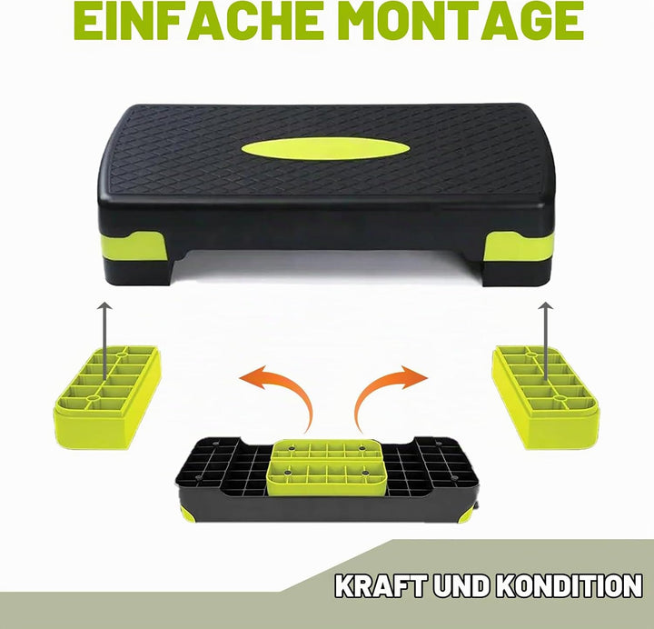 Aerobic Stepper Fitness Board – Steppbrett Aerobic Höhenverstellbar auf 10/15 cm – Für Home Gym &amp; Bü