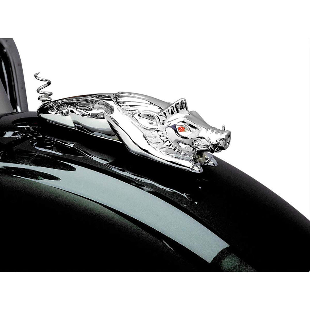 Kuryakyn 9022 Motorrad Accent Zubehör: Front-Fender Wildschwein Ornament mit beleuchteten Augen, uni