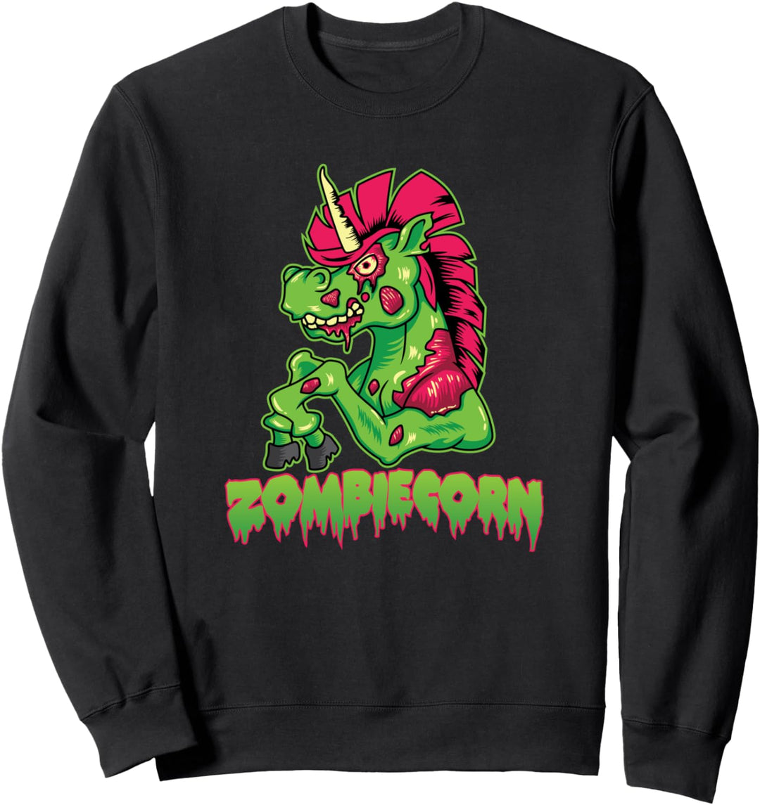 Zombie Unicorn Halloween Skull Gothic Goth Punk Zombiecorn Sweatshirt