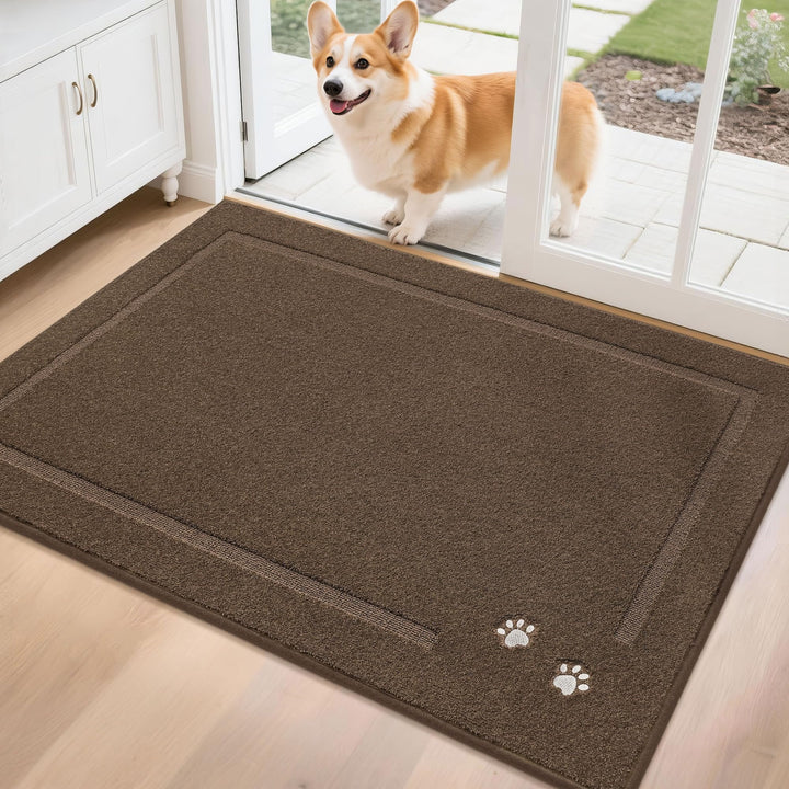 BEQHAUSE Fussmatte Innen, 80 * 120cm Schmutzfangteppich, Schmutzfangmatte Waschbar Eingang Matte Fus