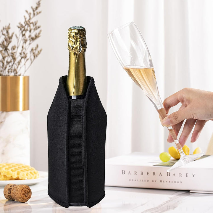 Weinkühler Manschette 4er Set, Kühlmanschette Wein, Flaschenkühler für Unterwegs, Kühlmanschette für