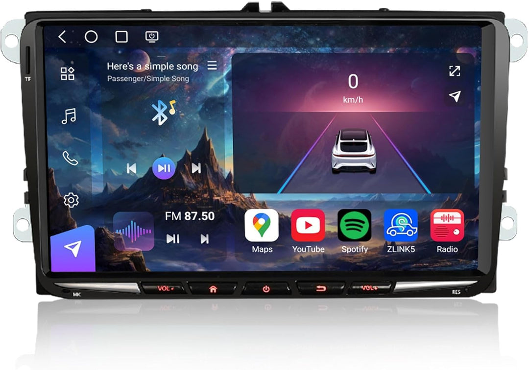 Erisin Qualcomm Android 14 9 Zoll 8GB+128GB 8-Kern Autoradio Bluetooth GPS Navi für VW Golf 5 6 T5 C