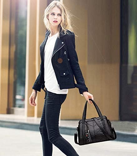 Coolives Damen Hobo Schultertasche Tasche mit Schultergurt Umhängetasche Handtasche aus PU-Leder EIN