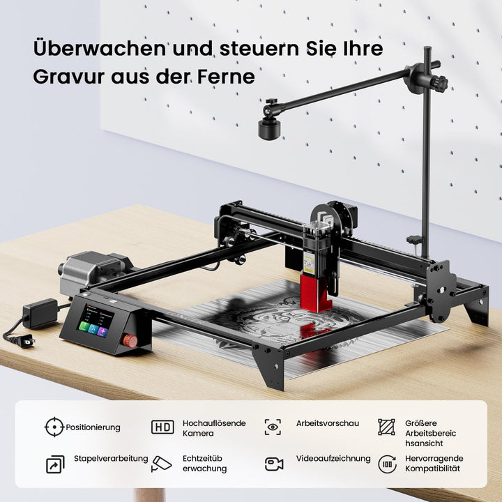 Longer LightBurn Kamera-Kit für Lasergravierer – 5MP Zeitraffer-Kamera mit präziser Positionierung,