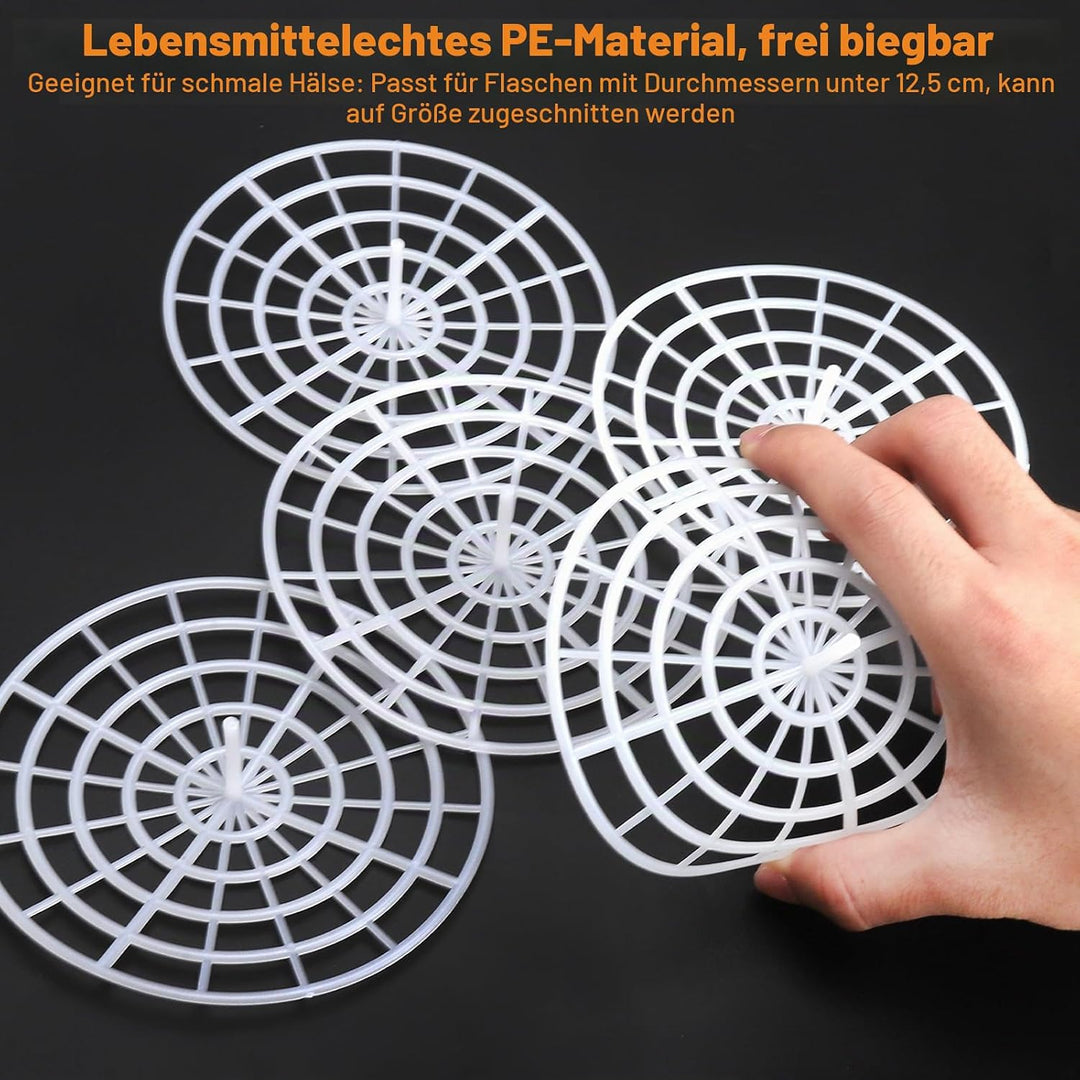5 Pcs Fermentiergitter mit Halterung, Fermentiergewichte für Verhindern Lebensmittel mit Luft in Kon