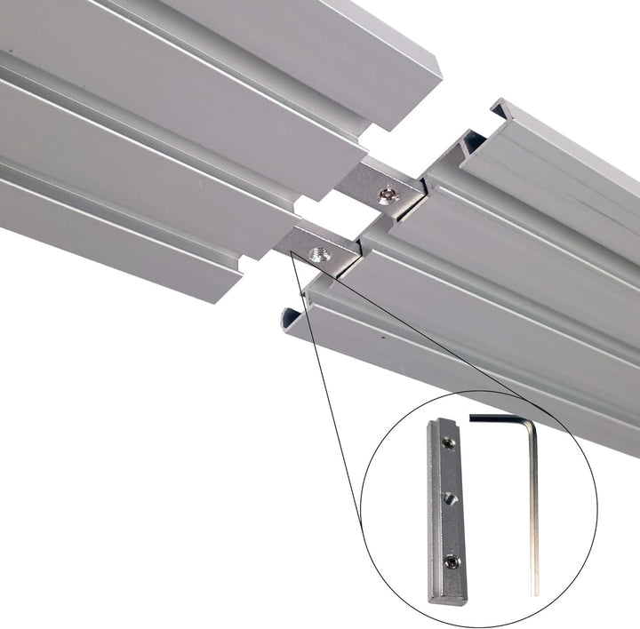 Vorhangschiene "silber" aus Aluminium, alle Längen bis 480cm möglich, Flache Gardinenschiene (7mm),