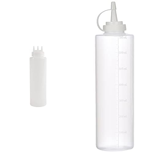 Vogue transparente Quetschflasche mit 3 Spritzdüsen 1L & LACOR 61970 Dosierflasche 700 ml