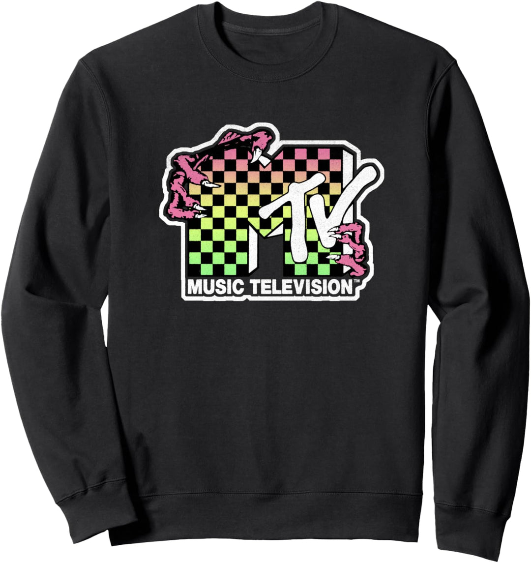 MTV Checkered Gradient Creature Logo Sweatshirt