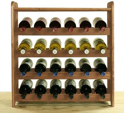 PROREGAL Weinregal PINOTWINE C | HxBxT 61,6x63,2x26,5cm | 24 Flaschen | Massives Kiefernholz | Braun