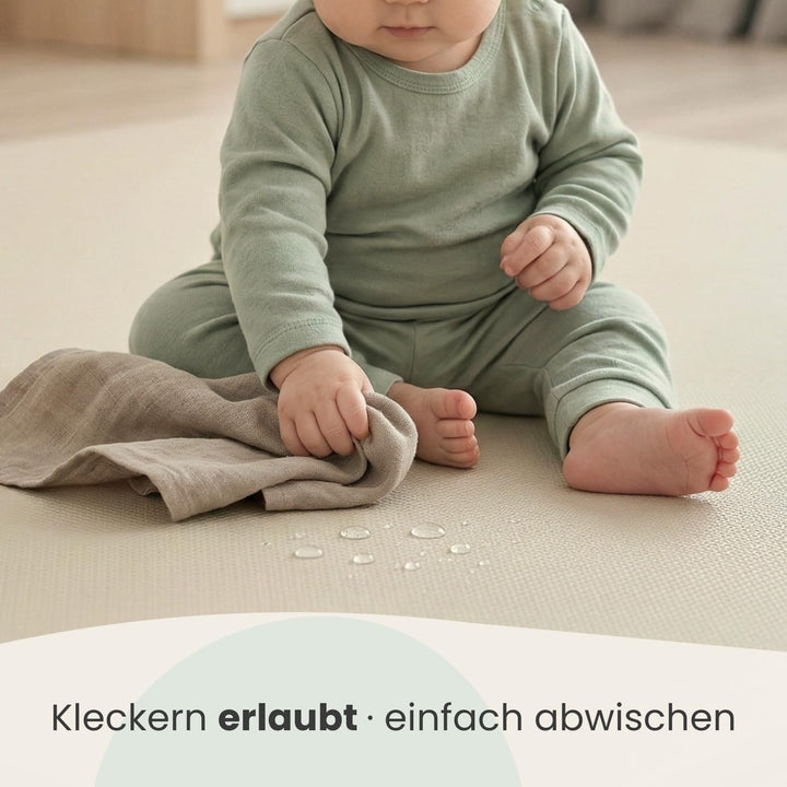 LittleTom Spielmatte Baby Puzzlematte mit Rand - 9 Matten je 30x30x1 cm Krabbelmatte 90x90 cm Bodenm