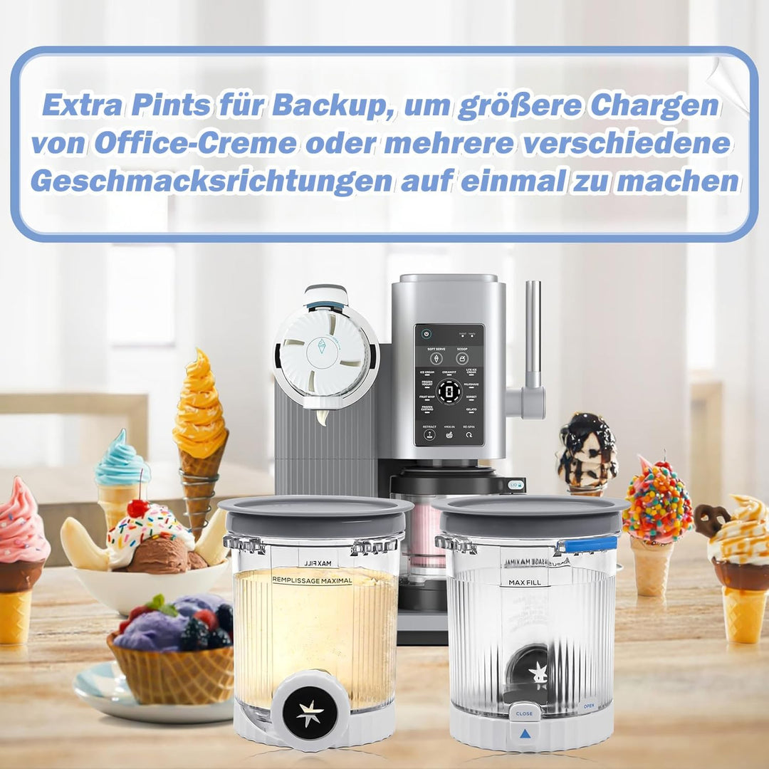 Für Ninja Creami Deluxe Pints und Deckel, kompatibel mit Ninja NC501 NC500 Serie 11-in-1 Creami De
