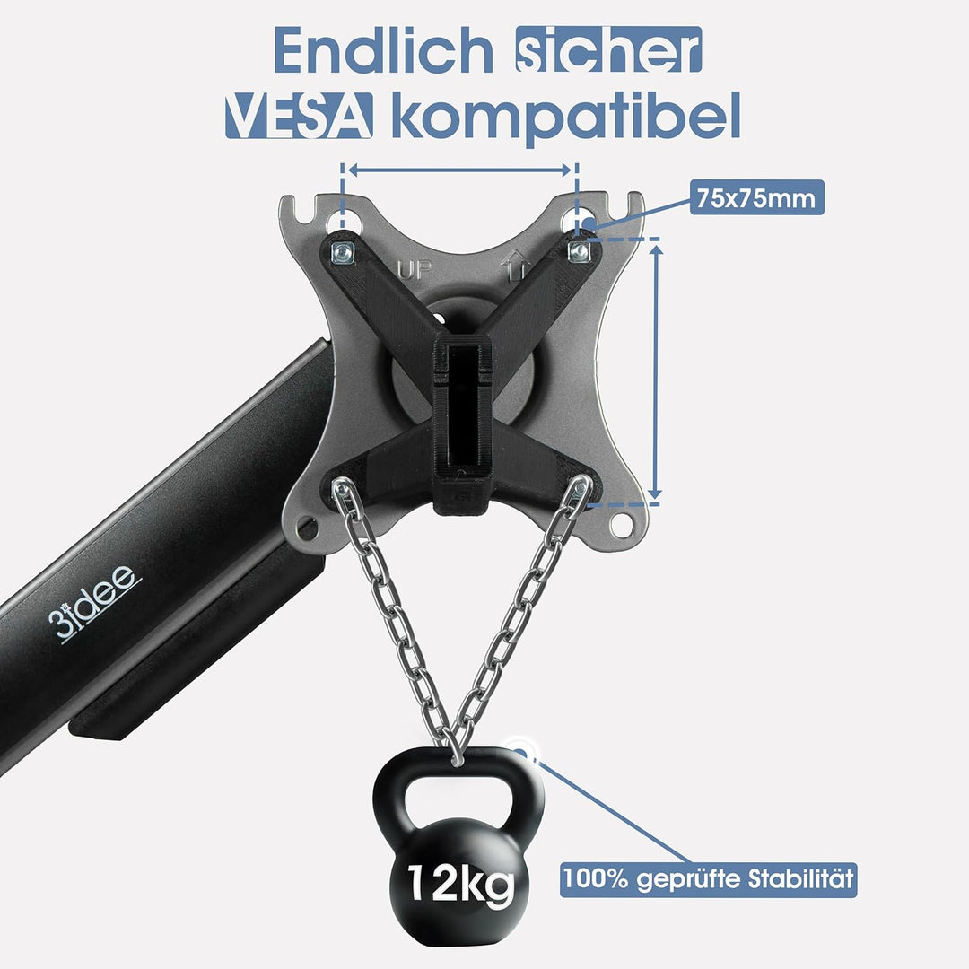 3IDEE VESA Adapter, VESA Mount kompatibel mit HP All-in-One PC (ProOne 440 G9, 24-f0006ng) - VESA Ha