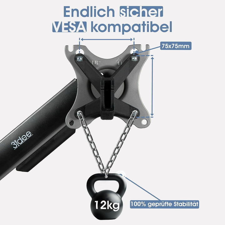 3IDEE VESA Adapter, VESA Mount kompatibel mit HP All-in-One PC (ProOne 440 G9, 24-f0006ng) - VESA Ha
