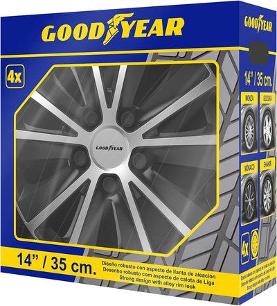 GOODYEAR GOD9053 Zweifarbig Auto Radkappen Monaco 14", Schwarzes/Silber MONACO 14" SCHWARZ/SILBER, M