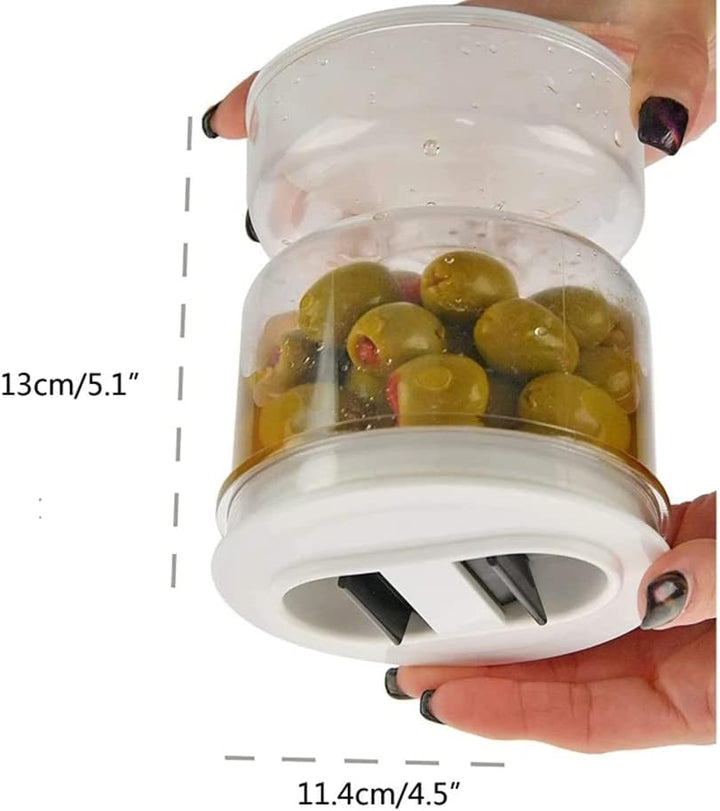 BTSEURY Gurken Glas Trockene und Nassspender Gickles Oliven Sanduhr-Behälter Hausküche, Lebensmittel