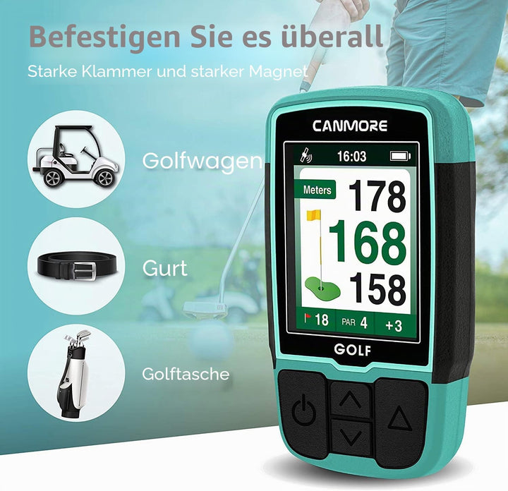 CANMORE HG200 Golf-GPS – wasserfestes 2-Zoll-Vollfarbdisplay mit über 40.000 wichtigen Golfplatzdate