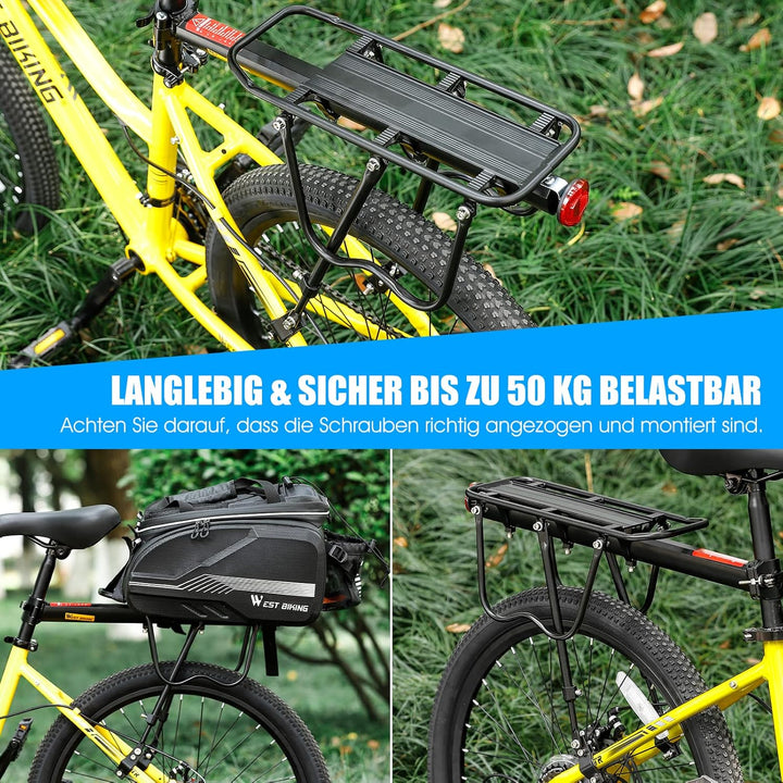 West Biking Gepäckträger Mountainbike - Stabiler Fahrrad Gepäckträger Robust MTB Gepäckträger Alumin