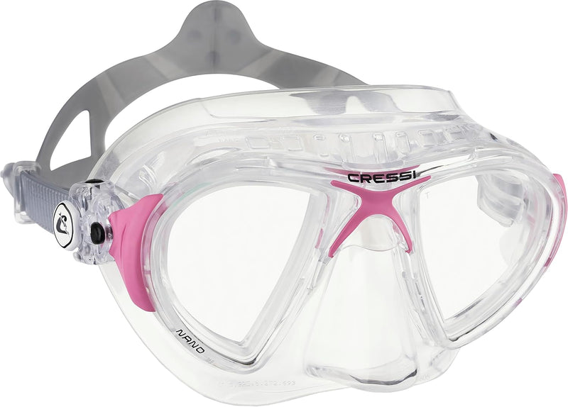 Cressi Herren Nano Taucherbrille UNI Transparent/Rosa, UNI Transparent/Rosa