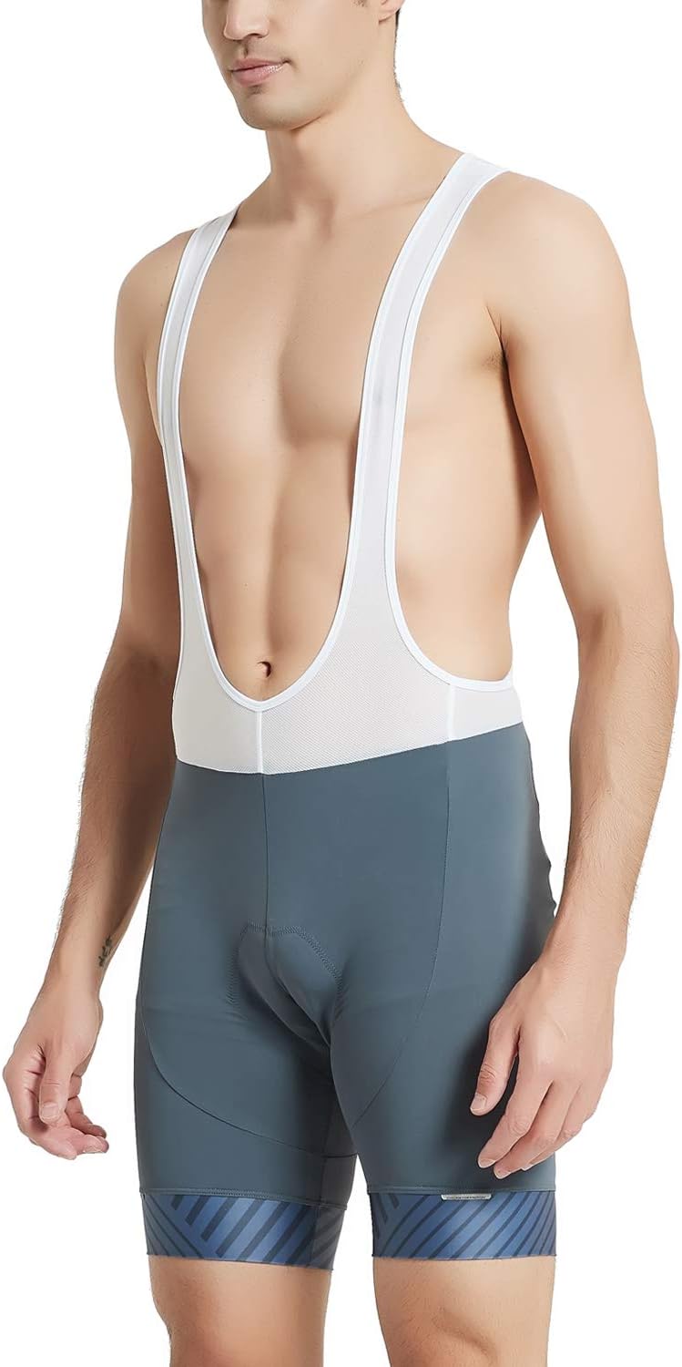 Santic Trägerhose Fahrrad Herren Fahrradhose Kurz mit Sitzpolster Radhose Herren Kurz Gepolstert M G