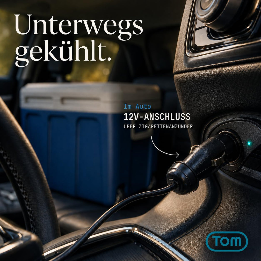 TOM 2in1 XXL Kühlbox 40l mit Kühl- und Heizfunktion – elektrische Coolbox mit Rollen – 230V & 12V St