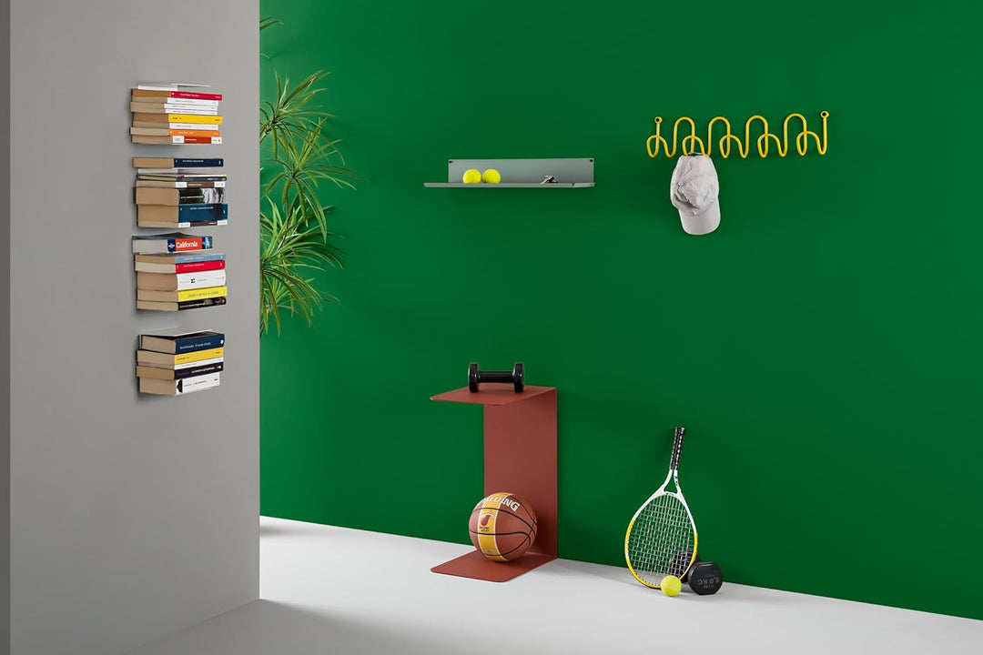 home3000 Bis 80 Bücher - 4 weisse unsichtbare Bücherregale - bis zu 200 cm schwebende Bücherstapel -