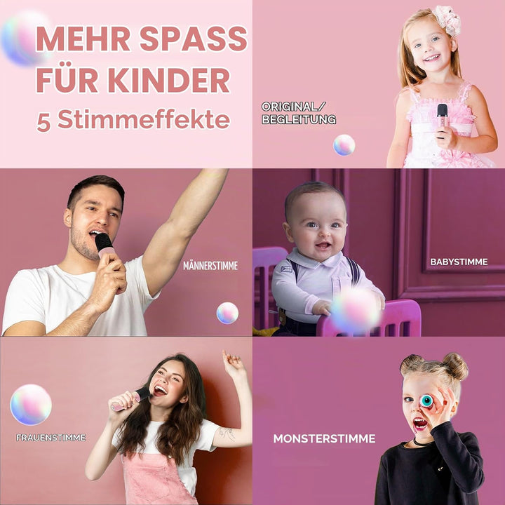 YLL Mini Kinder Karaoke Maschine mit 2 Mikrofon, Karaoke Geschenke für Mädchen Alter 3 4 5 6 7 8 9 1