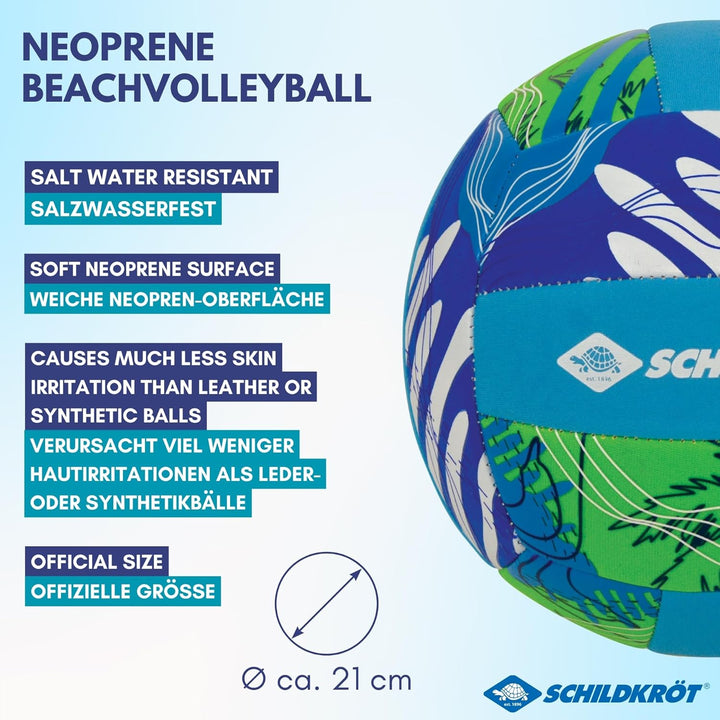 Schildkröt® Neopren Beachvolleyball, Grösse 5, Ø 21 cm, Normale Grösse, farblich Sortiert, griffige