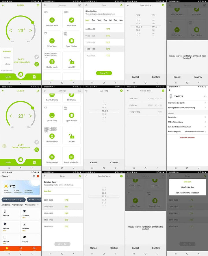 revolt Elektro-Thermostat: 6er-Set programmierbare Heizkörper-Thermostate mit Bluetooth und App (The