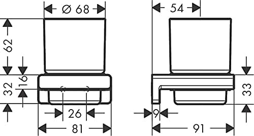 hansgrohe Zahnputzbecher AddStoris, Zahnbürstenhalter, Mattweiss, Mattweiss
