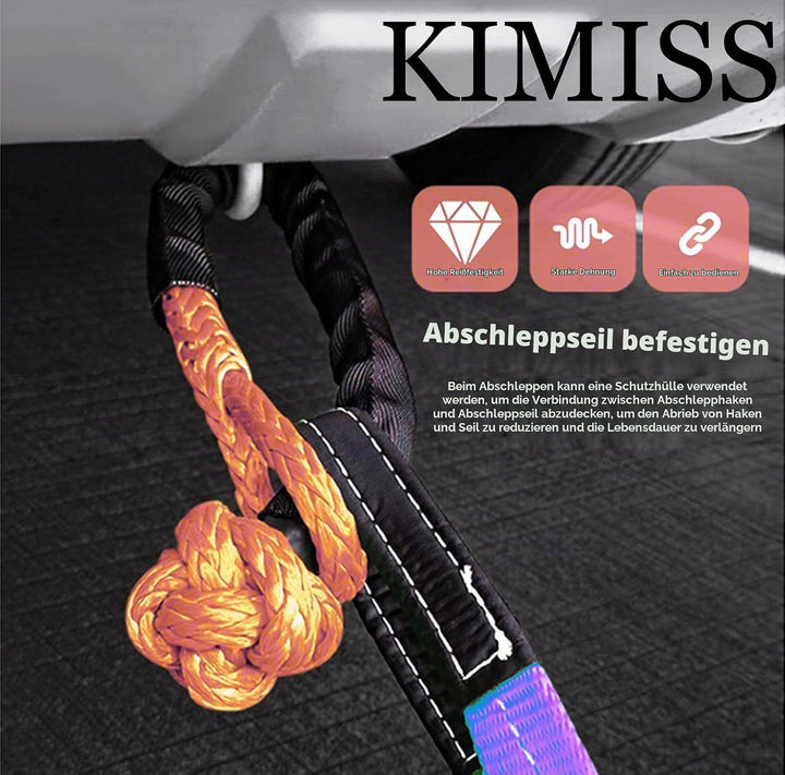 KIMISS Soft Schäkel, 2 Stück Synthetik Soft Schäkel 21 Tonnen Bruchfestigkeit Flexibler Leichter Sei