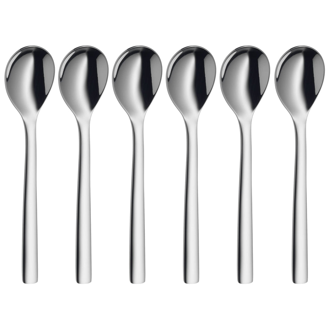 WMF Nuova Eierlöffel Set 6-teilig, Cromargan Edelstahl poliert spülmaschinengeeignet, L 12 cm ohne G