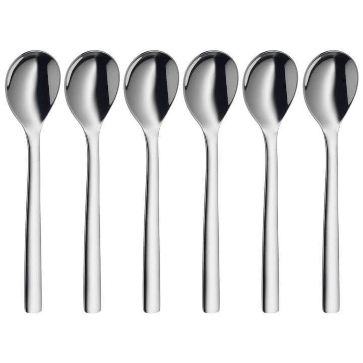 WMF Nuova Eierlöffel Set 6-teilig, Cromargan Edelstahl poliert spülmaschinengeeignet, L 12 cm ohne G