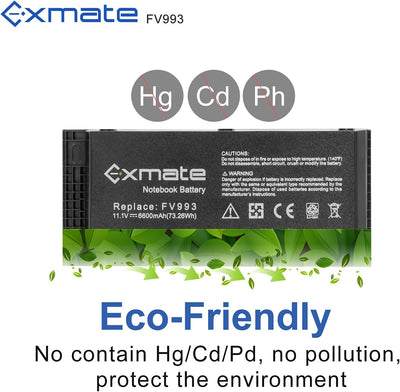 Exmate 6600mAh 73.26Wh FV993 FJJ4W R7PND X57F1 T3NT1 Laptop-Akku für Dell Precision M4600 M4700 M480